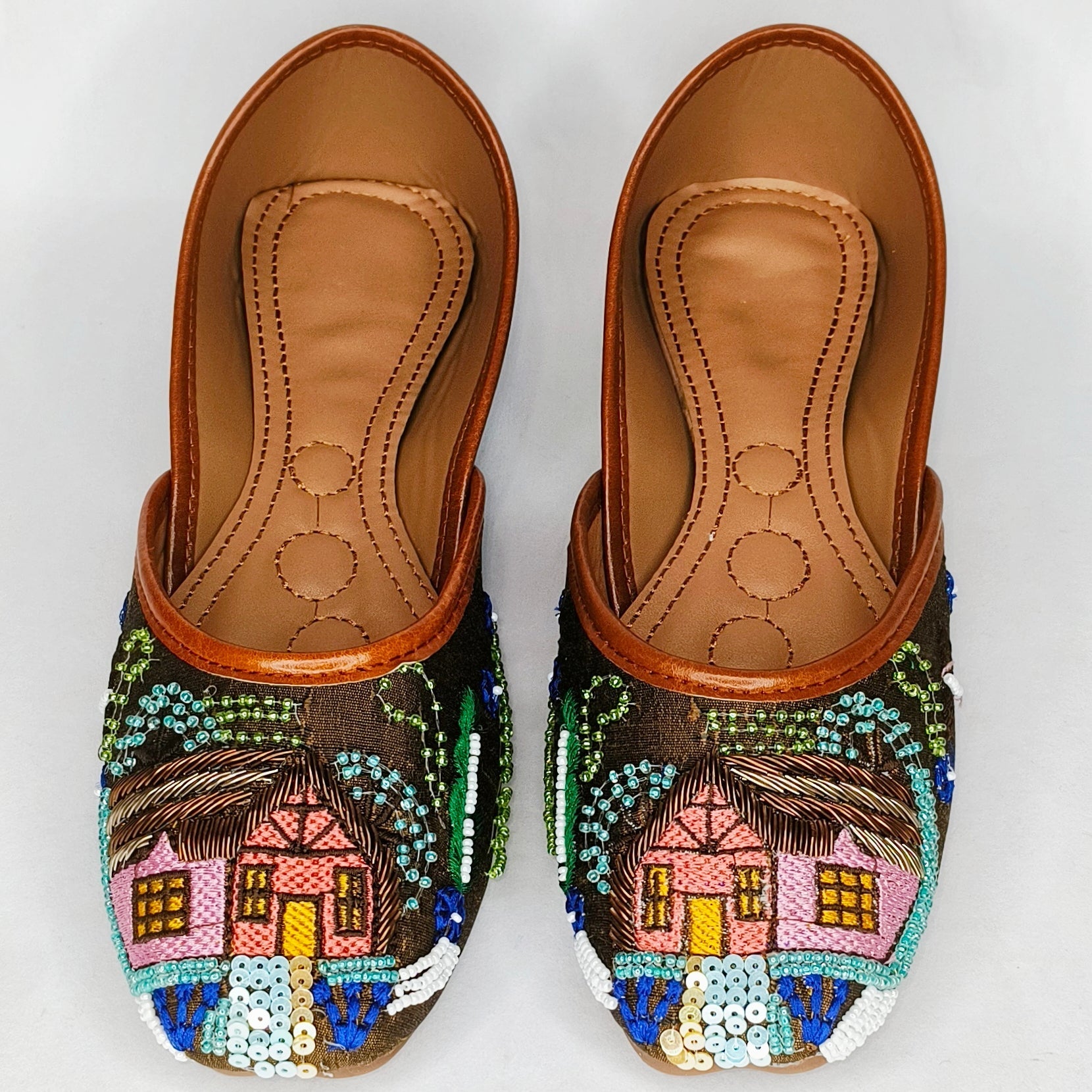 Punjabi Jutti Heavy Multi Color Sequence Work2819