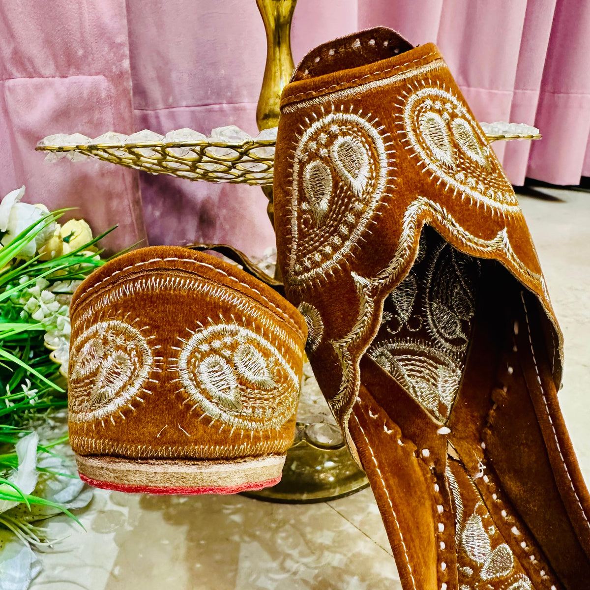 Punjabi Jutti front open kadai Work 3223