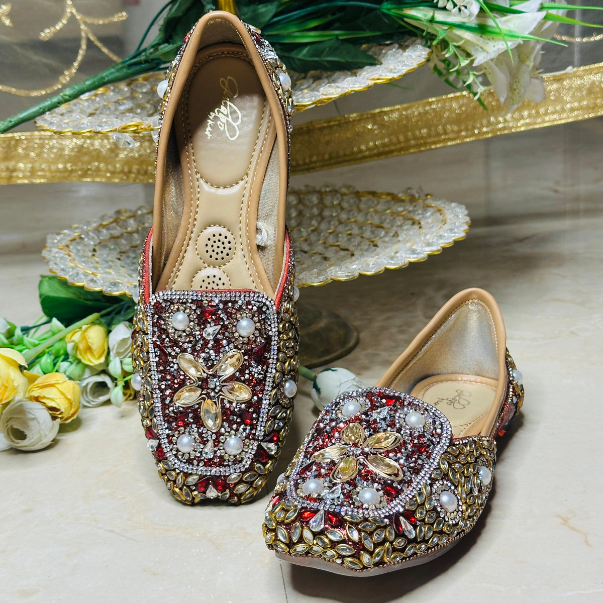 Punjabi Jutti heavy mirror work (MRN) 707