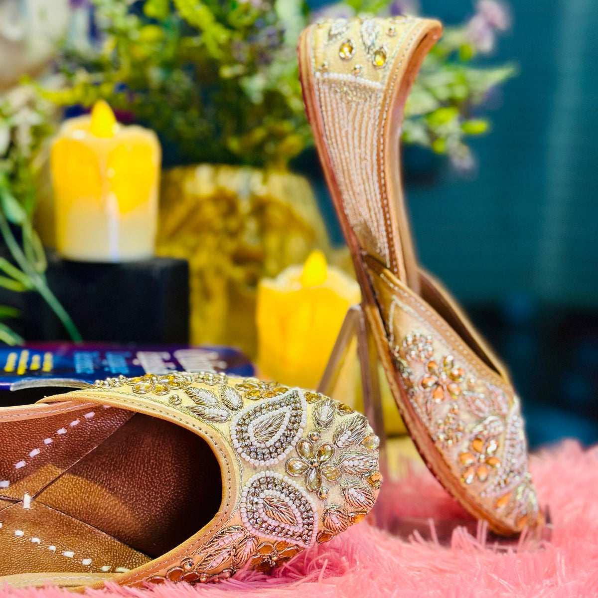 Punjabi Jutti two leaf stone work JMania2501