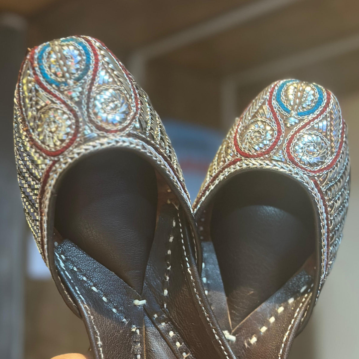 Punjabi Jutti pakisatni upper mota tilla work in  leather work 0313