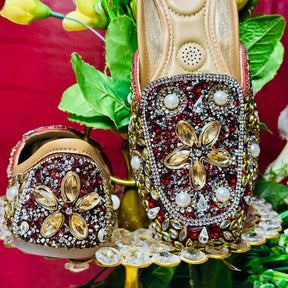 Punjabi Jutti heavy mirror work (MRN)  707